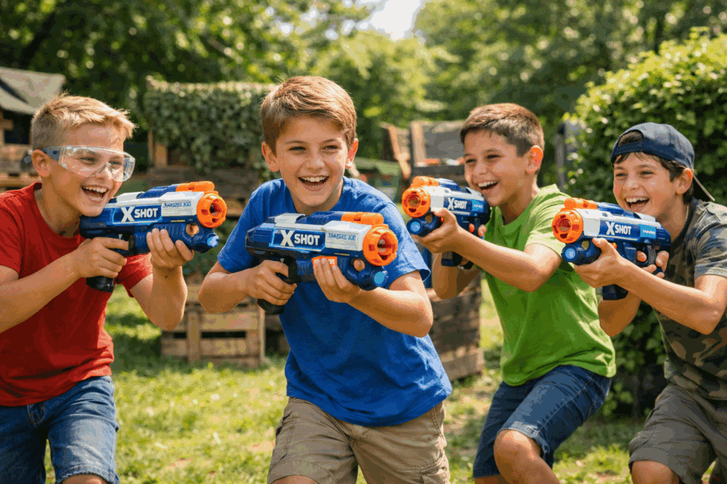 jongens met nerfguns kinderfeest