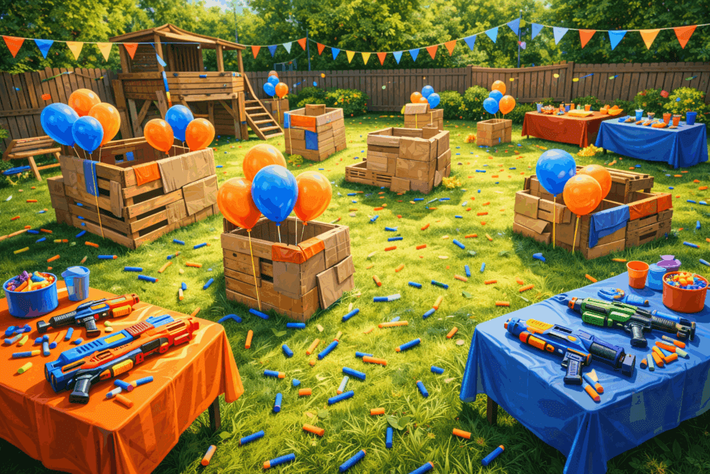 nerf feestje in de achtertuin