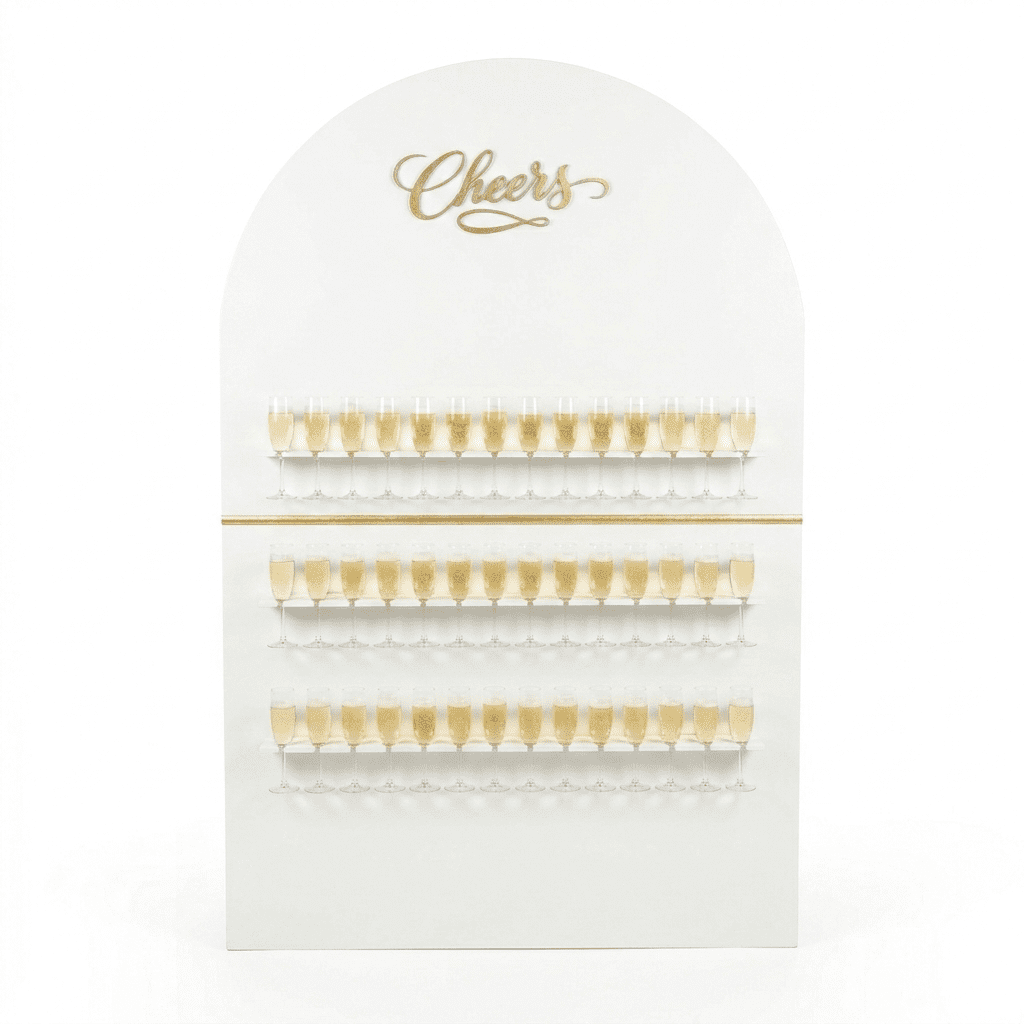 Luxe champagne wall voor bruiloften en events huren
