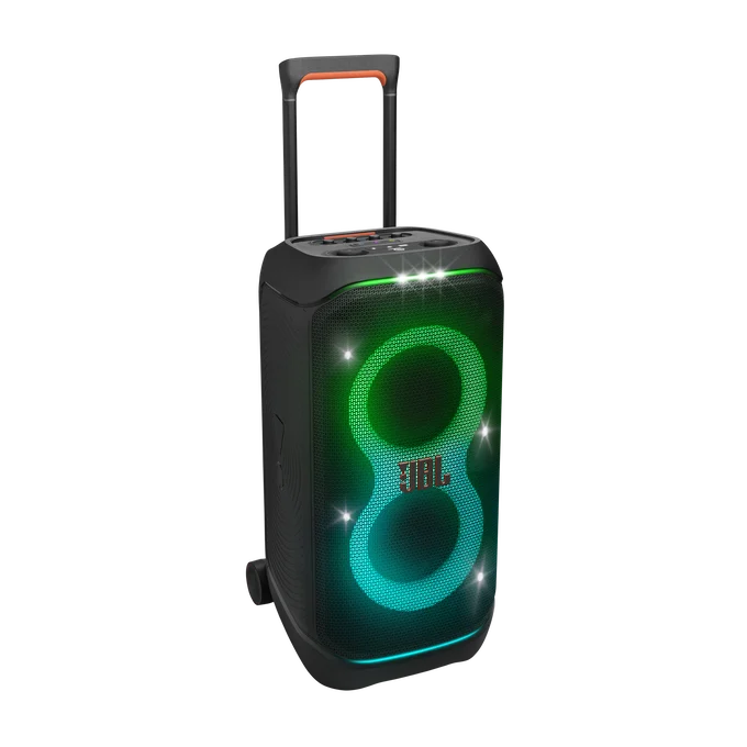 JBL PartyBox Stage 320 huren bij FunPartyVerhuur in Poppel - krachtige mobiele party speaker met verlichting voor feesten in de regio Turnhout.