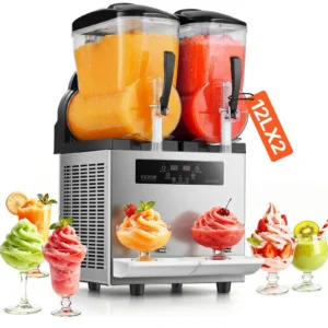 Professionele dubbele slush ijsmachine (2 x 12 liter) huren bij FunPartyVerhuur in regio Ravels en Arendonk voor feesten en evenementen.